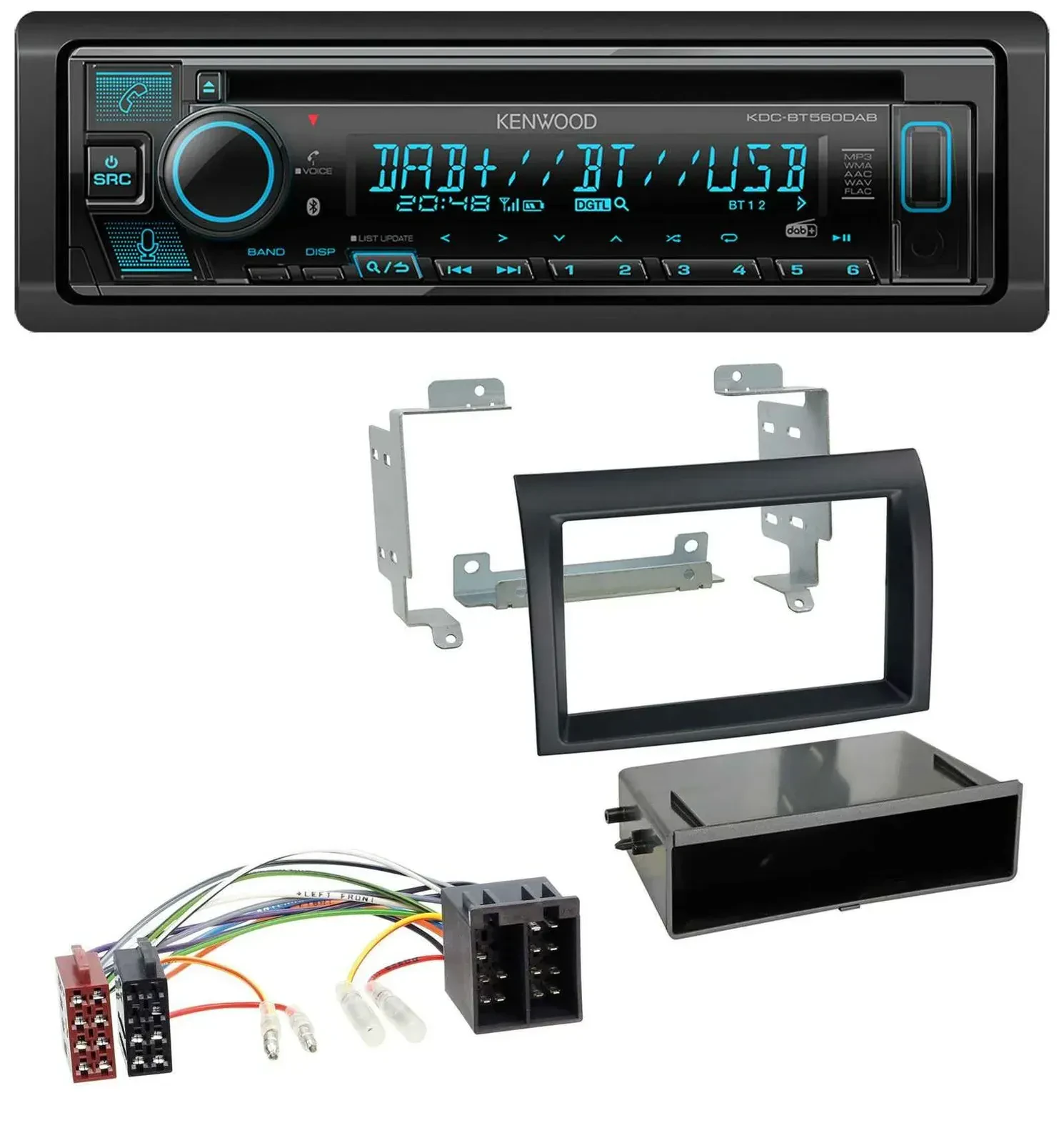 Автомагнитола Kenwood Bluetooth, DAB, CD/MP3, USB, для Citroen Jumper / Fiat Ducato 2006–2011