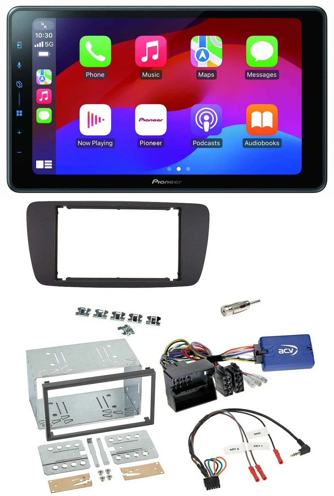 Pioneer Bluetooth 2DIN USB Lenkrad DAB Autoradio für Seat Ibiza ab 08 azabachesc
