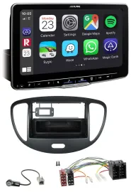 Alpine Bluetooth MP3 USB DAB Autoradio für Hyundai i10 (2008-2013) schwarz