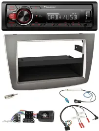 Автомагнитола для Alfa Romeo MiTo 955 (2008–2014) Pioneer 1DIN, DAB, USB, серебристая