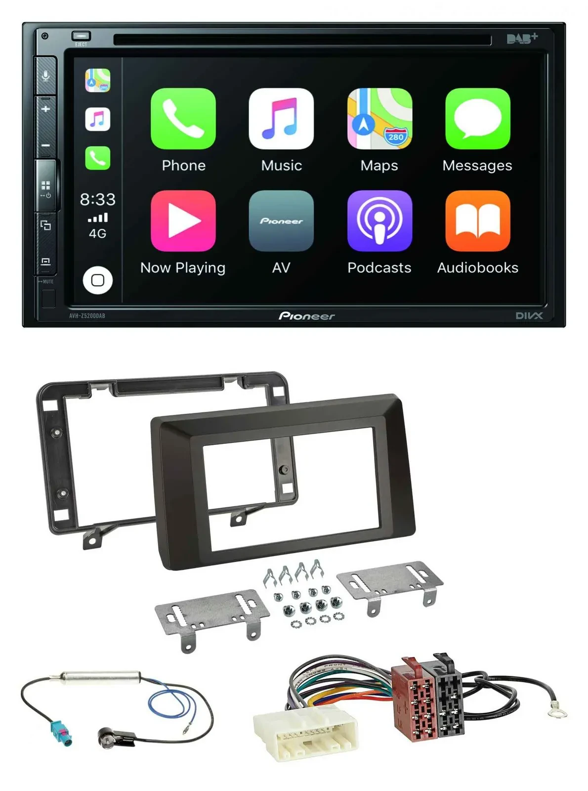 Pioneer DVD 2DIN MP3 DAB Bluetooth USB Autoradio für Dacia Duster (ab 2021)