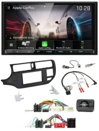 Kenwood Lenkrad 2DIN USB DAB Bluetooth Autoradio für Kia Rio UB 11-15 schwarz