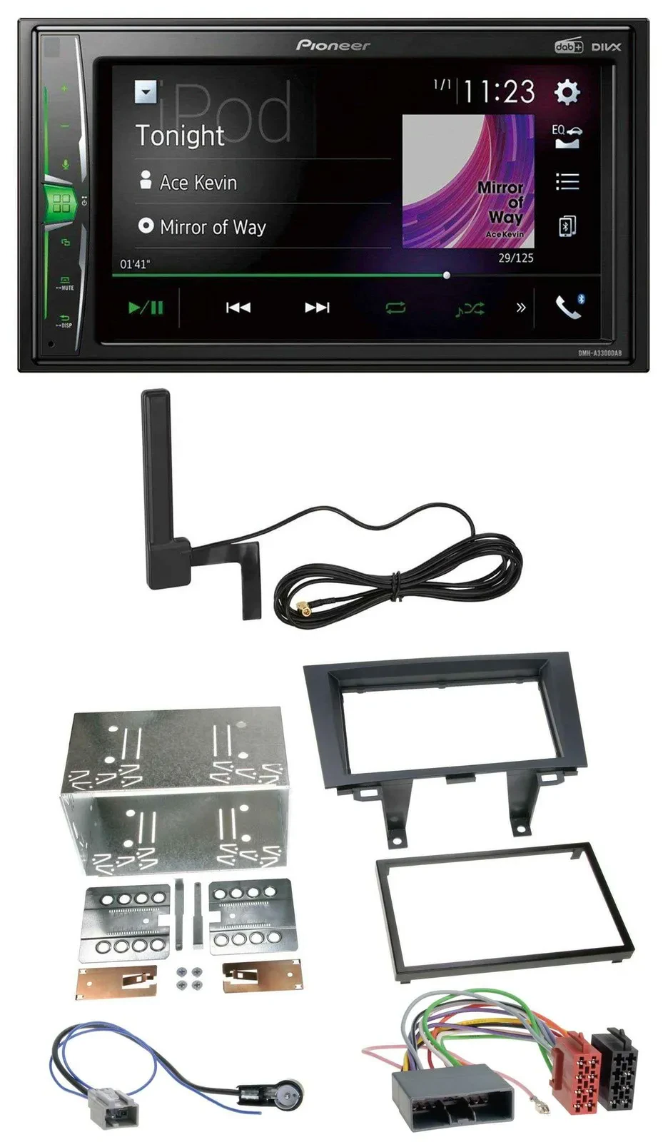 Автомагнитола для Honda CR‑V (RE5/RE6/RE7) 2006–2012 Pioneer 2DIN, MP3, DAB, AUX, Bluetooth