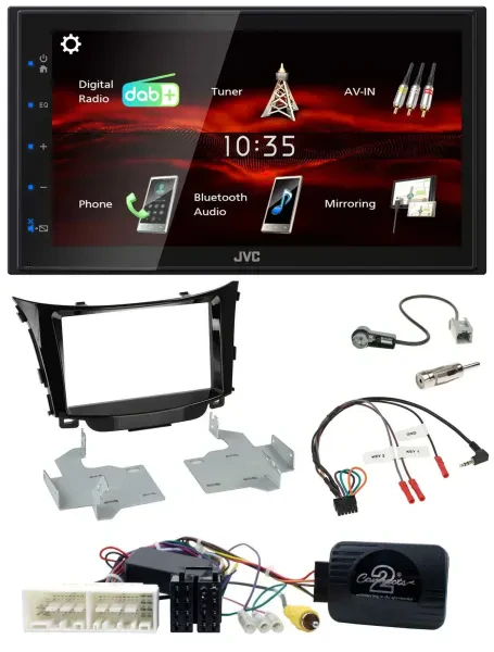 JVC USB Bluetooth Lenkrad DAB 2DIN Autoradio für Hyundai I30 ab 2017