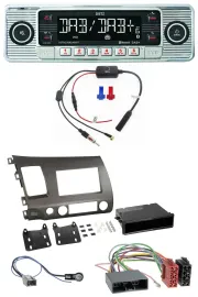 Dietz DAB USB MP3 Bluetooth Autoradio für Honda Civic Hybrid FD3 06-10 anthrazit
