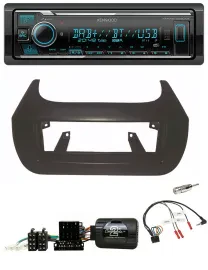 Kenwood Bluetooth Lenkrad DAB USB Autoradio für Citroen Nemo Fiat Fiorino Peugeo