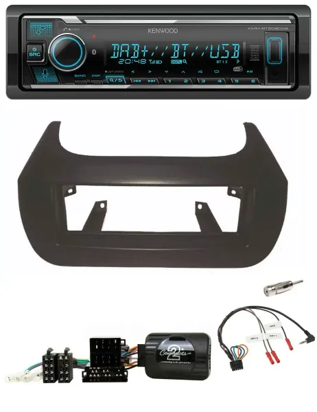 Kenwood Bluetooth Lenkrad DAB USB Autoradio für Citroen Nemo Fiat Fiorino Peugeo