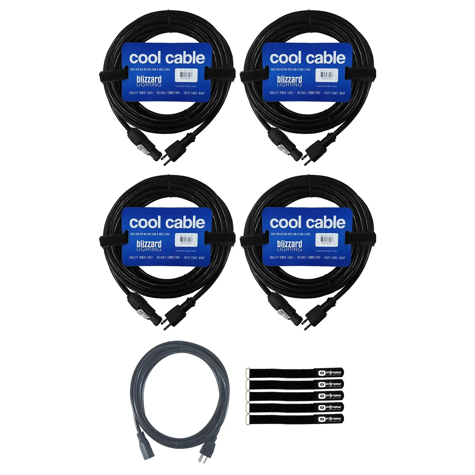 Сетевой кабель Blizzard PCT-MAIN-1450 Black 15 м с аксессуарами (4 штуки)