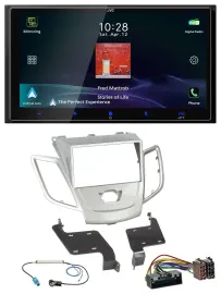 JVC USB Bluetooth 2DIN DAB MP3 Autoradio für Ford Fiesta 2010-2017 silber