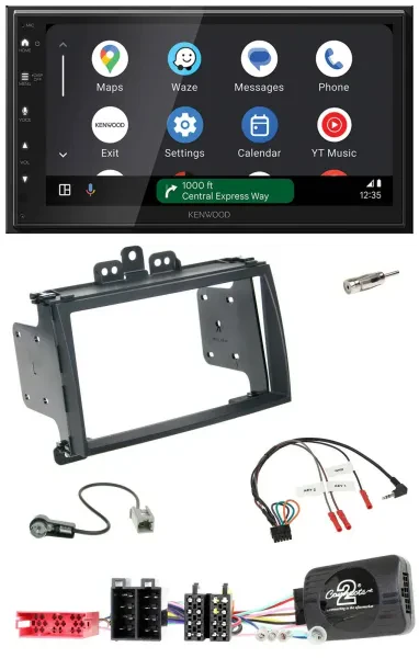 Kenwood DAB Bluetooth USB Lenkrad 2DIN Autoradio für Hyundai i20 09-12 schwarz
