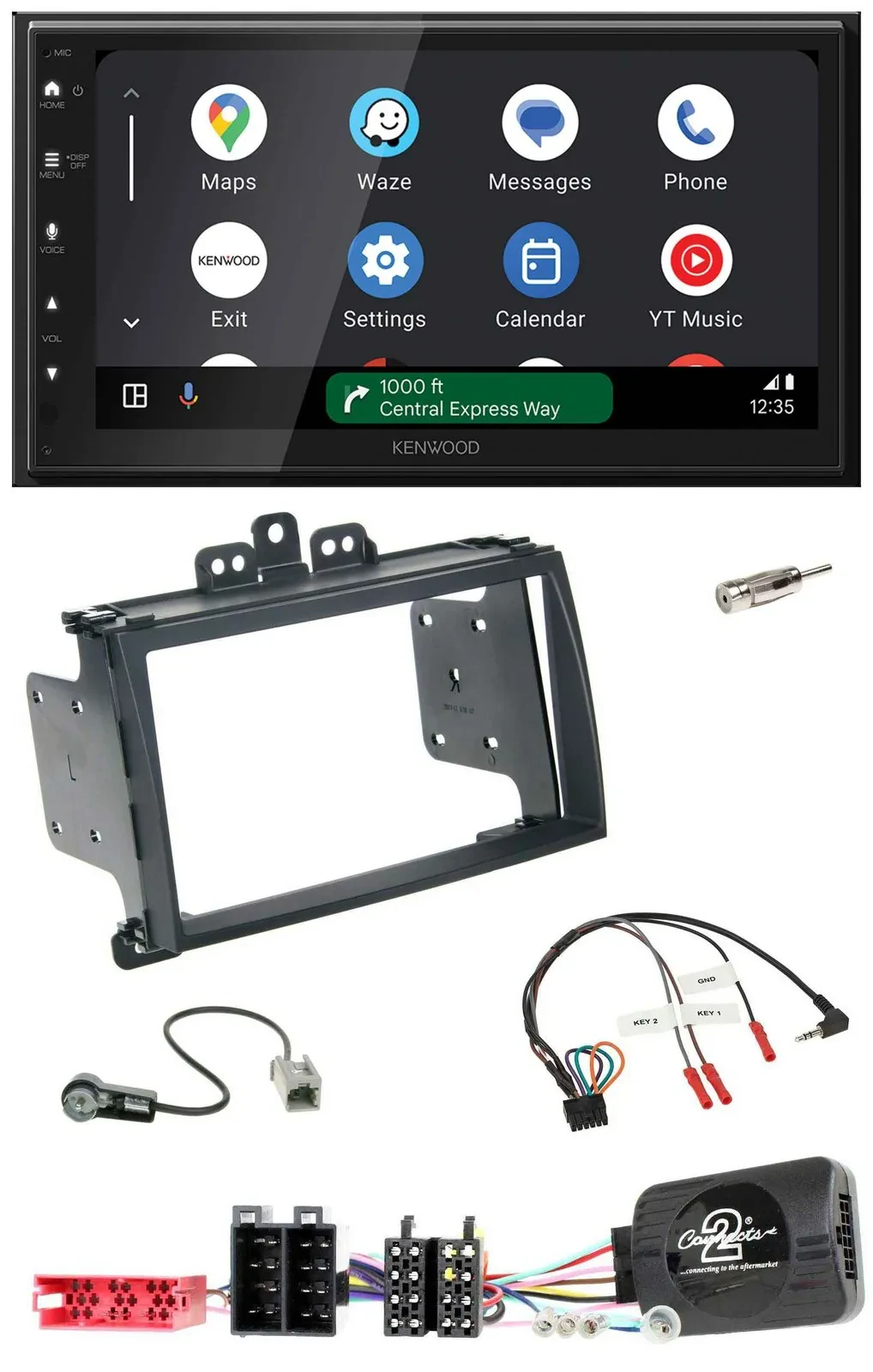 Автомагнитола для Hyundai i20 (2009–2012) Kenwood 2-DIN, DAB, Bluetooth, USB, черная