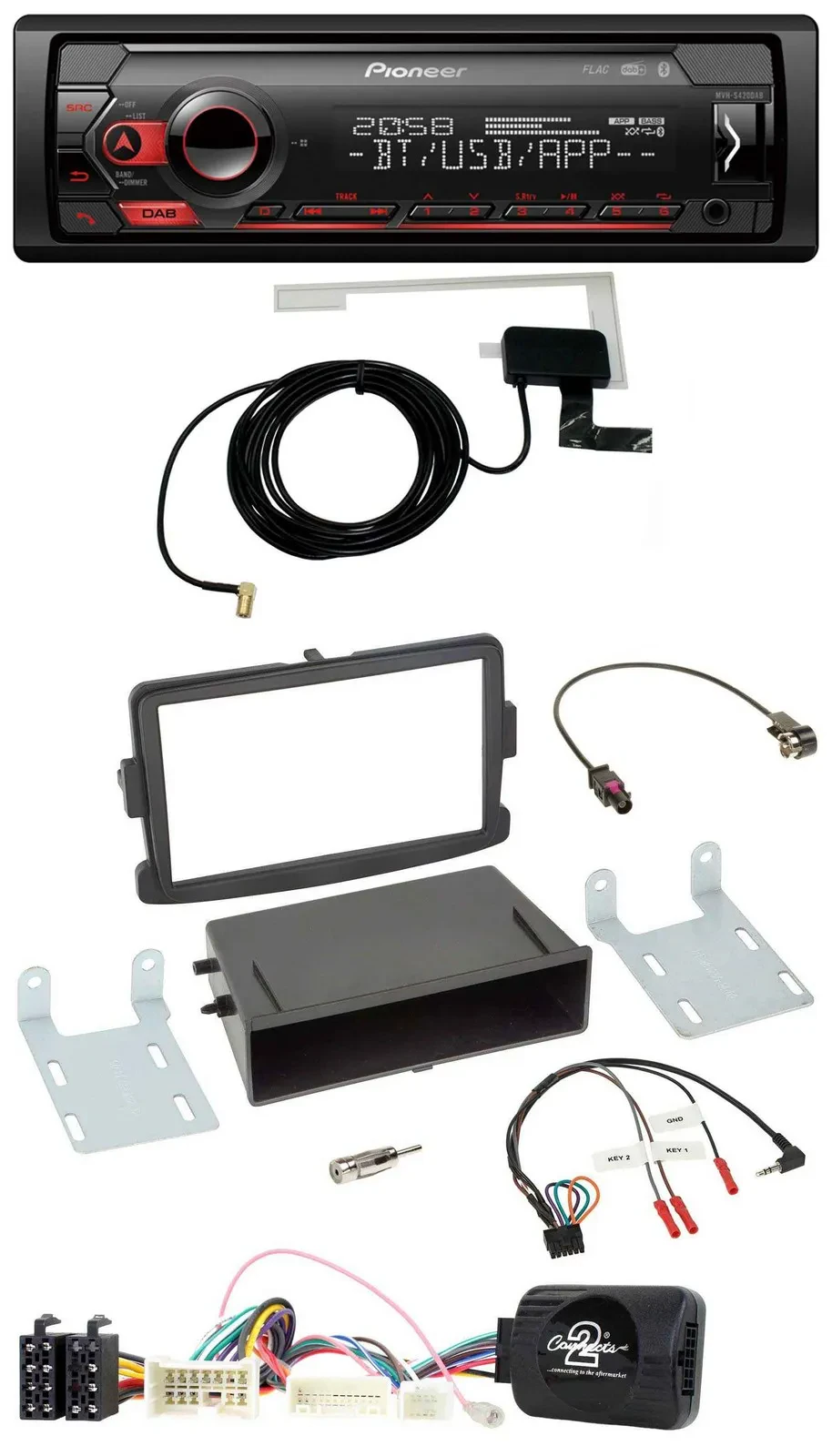 Pioneer DAB USB Lenkrad Bluetooth Autoradio für Dacia Dokker Duster Lodgy ab 12