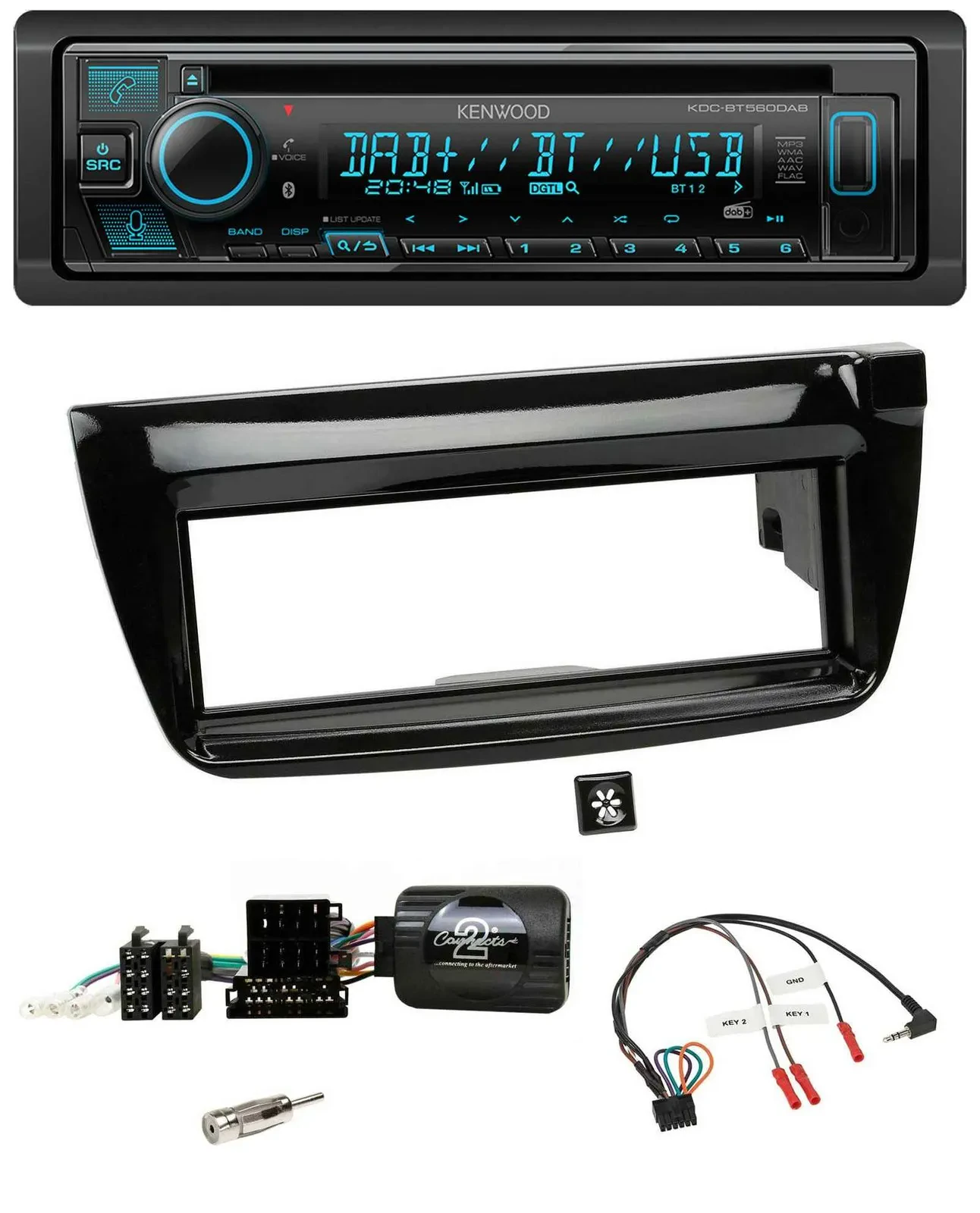 Автомагнитола Kenwood Bluetooth DAB CD USB для Fiat Doblo 2012–2015