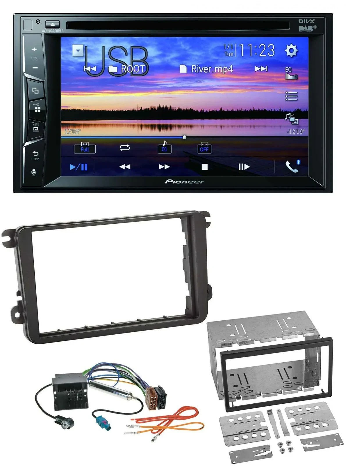 Pioneer Bluetooth 2DIN USB DVD DAB MP3 Autoradio für Skoda Praktik Superb Yeti