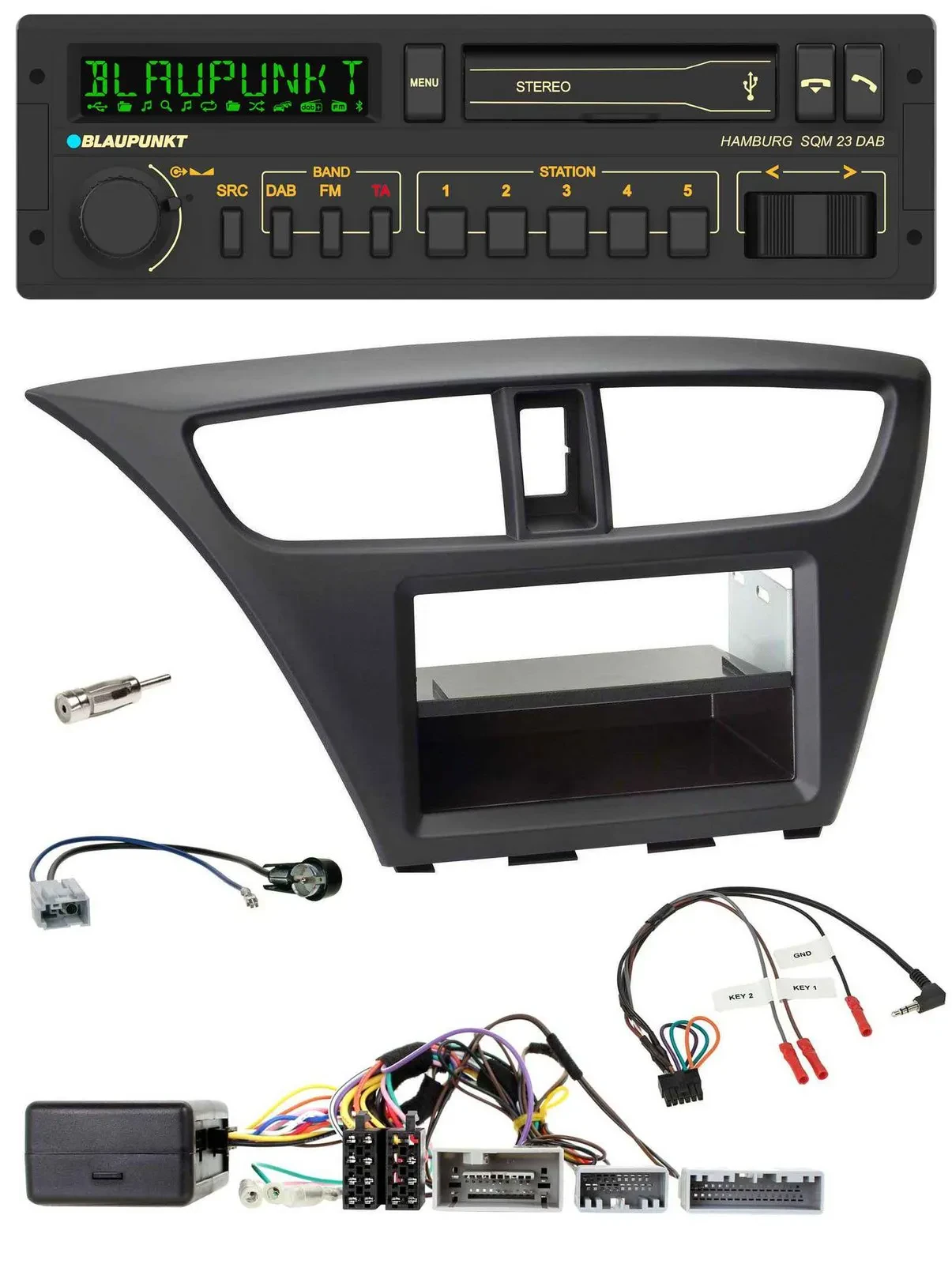 Blaupunkt USB DAB Bluetooth Lenkrad Autoradio für Honda Civic (ab 2012)