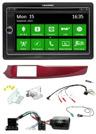 Blaupunkt Bluetooth 2DIN Lenkrad DAB USB TMC Navigation für Alfa Giulietta rot 9