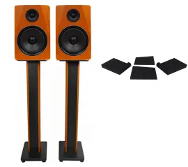 Pair Rockville APM8C 8" 2-Way 500 Watt USB Studio Monitors+36" Stands+Pads