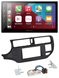Автомагнитола для Kia Rio (UB) 2011–2014 Pioneer 2-DIN USB MP3 DAB Bluetooth, чёрная