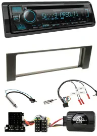 Kenwood Bluetooth USB CD Lenkrad DAB Autoradio für Audi A4 2000-2004 ISO