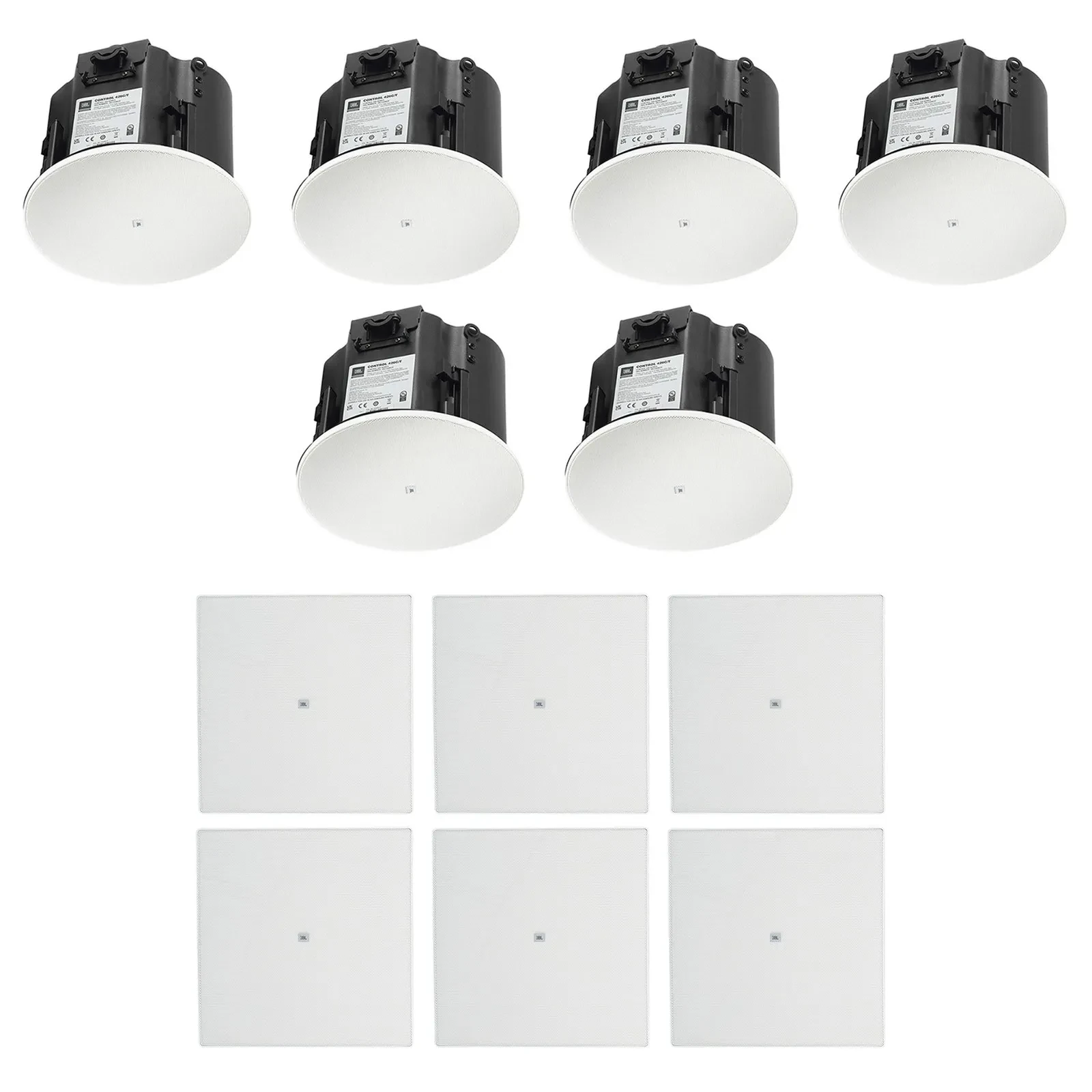 Потолочная акустическая система JBL Control 426C/T 6.5", 70V/12 Ом, с квадратными решетками (набор, 6 шт.)