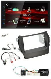 Автомагнитола для Hyundai Santa Fe (с 2012) JVC 2-DIN, USB, Bluetooth, DAB, поддержка управления на руле
