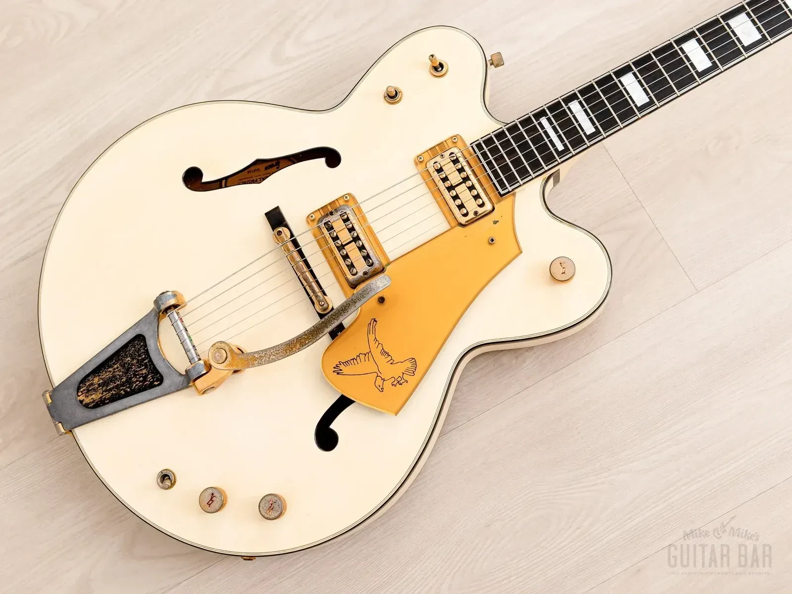 1987 Greco Super Real WF-140 White Falcon Vintage Guitar w/ TV Jones, Case