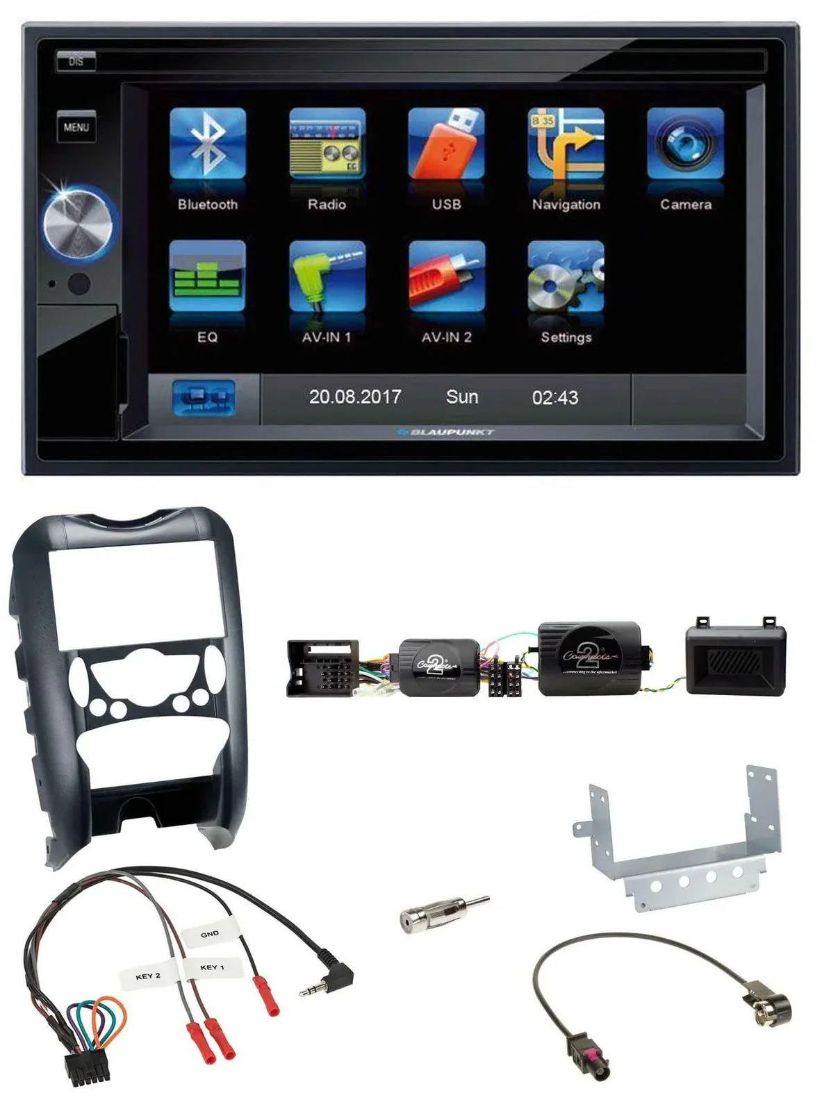 Blaupunkt 2DIN Bluetooth TMC USB Lenkrad SD Navigation für Mini Cooper 06-14 Par