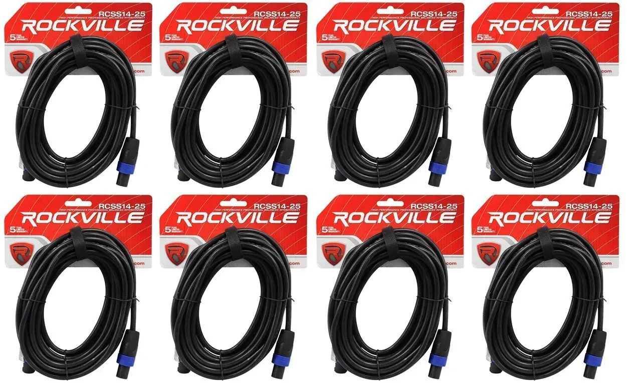 Спикерный кабель Rockville RCSS1425 Black 7.6 м (8 штук)