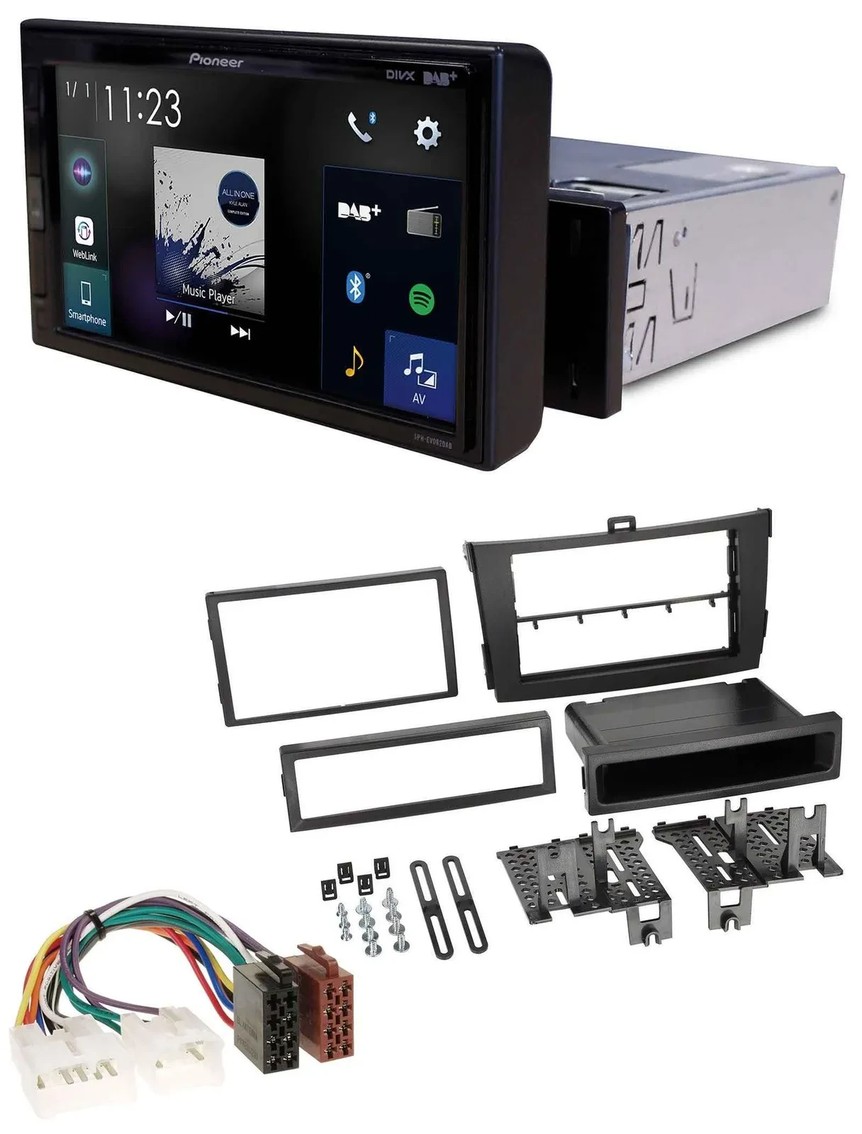 Pioneer DAB MP3 Bluetooth USB Autoradio für Toyota Corolla ab 2009 schwarz