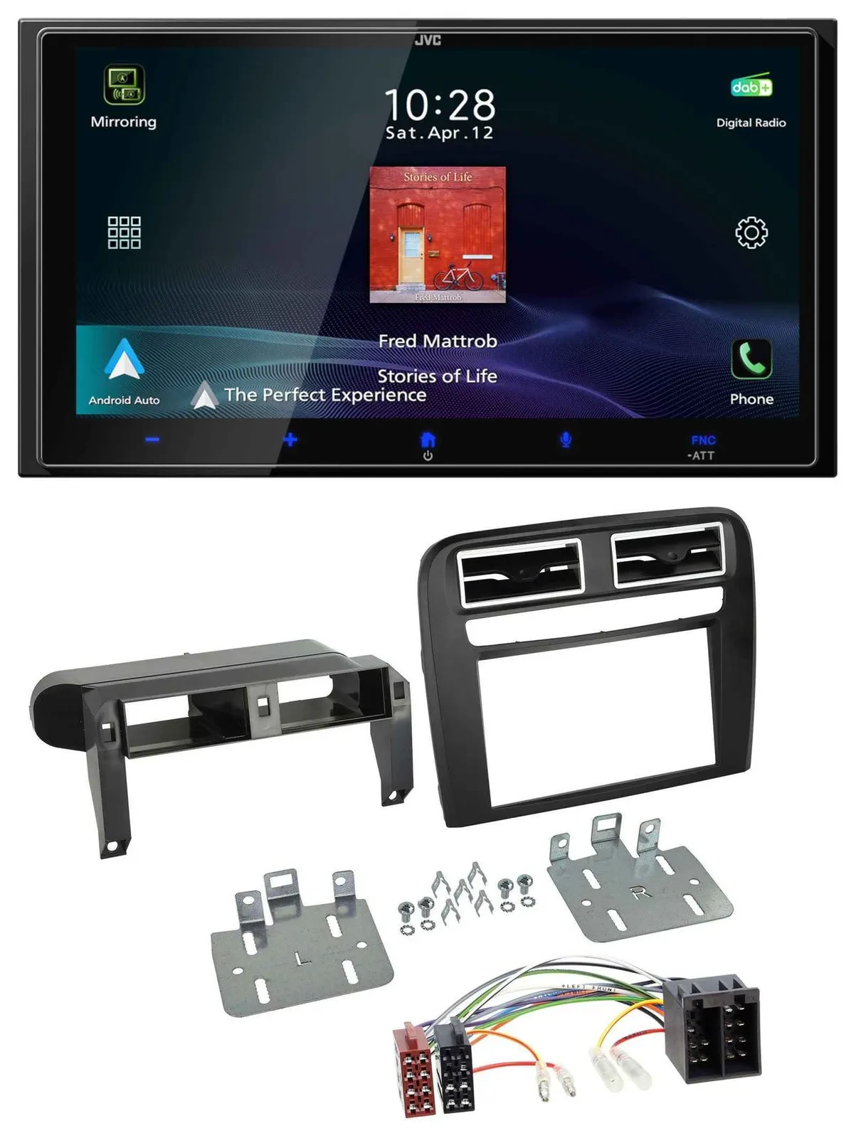 JVC USB Bluetooth 2DIN DAB MP3 Autoradio für Fiat Grande Punto 2005-2009 schwarz