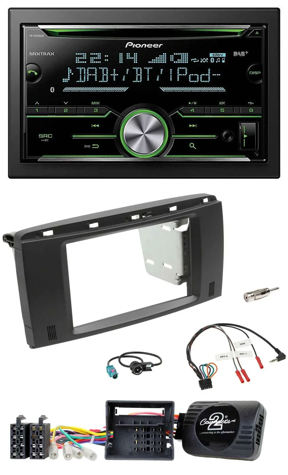 Автомагнитола Pioneer 2-DIN, Bluetooth, DAB, USB, CD, для Mercedes SLK R171 (2008–2011)