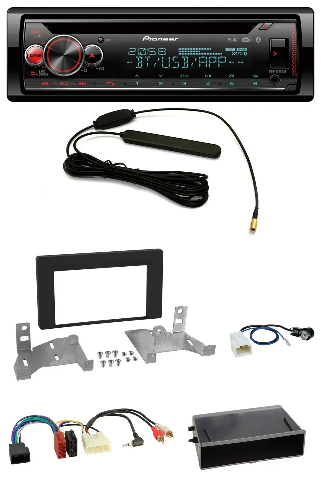 Автомагнитола для Toyota Aygo AB7 Pioneer USB DAB MP3 Bluetooth CD (с 2022) матовый черный
