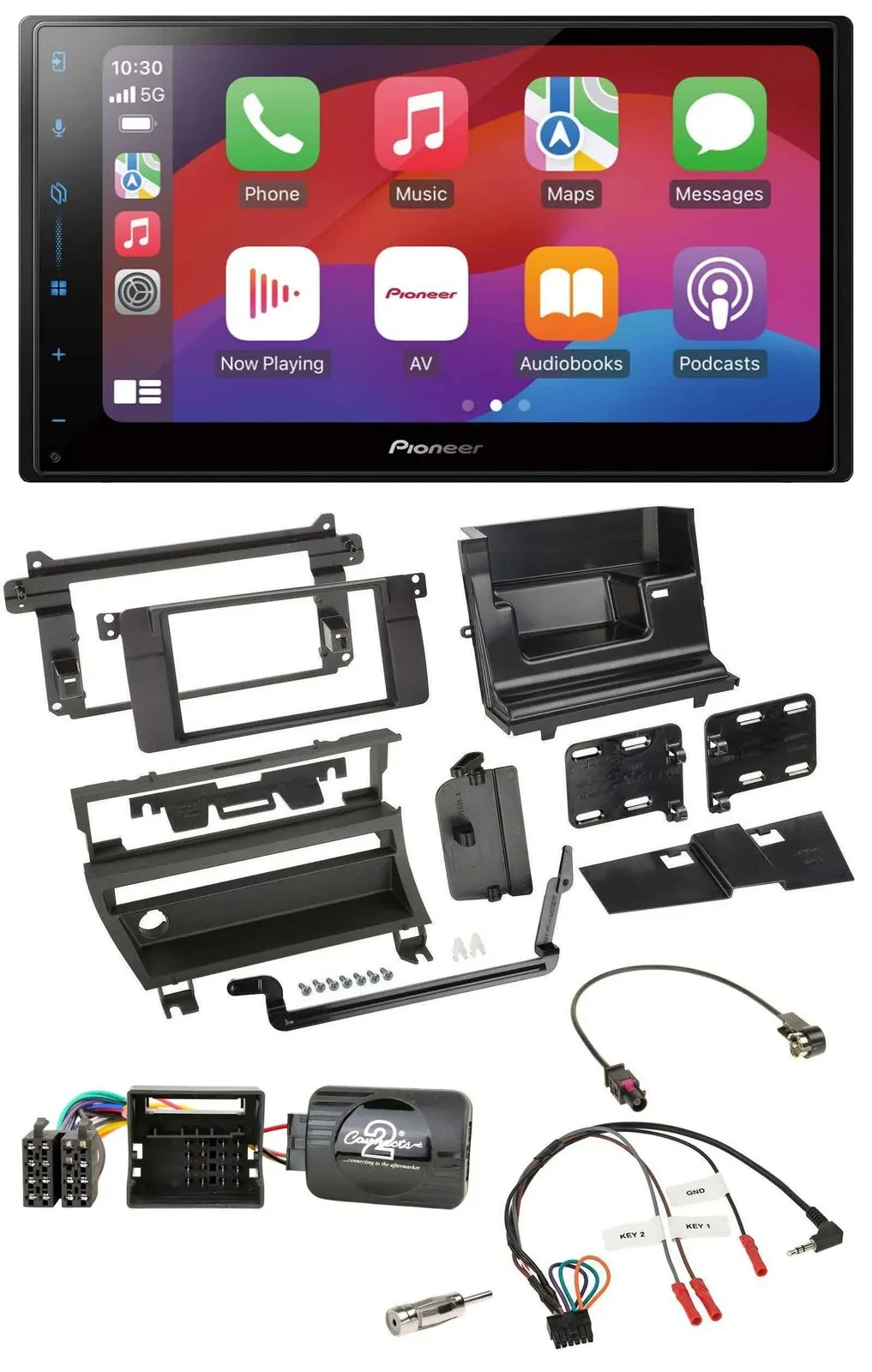 Pioneer DAB USB Lenkrad Bluetooth 2DIN Autoradio für BMW 3-er E46 2001-2006 1 Sc