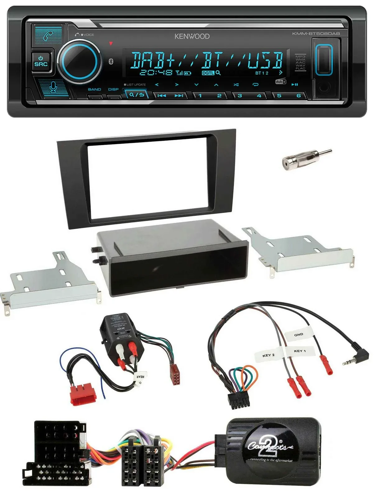 Kenwood Bluetooth Lenkrad DAB USB Autoradio für Audi A4 B5 1999-2001 BOSE Vollak