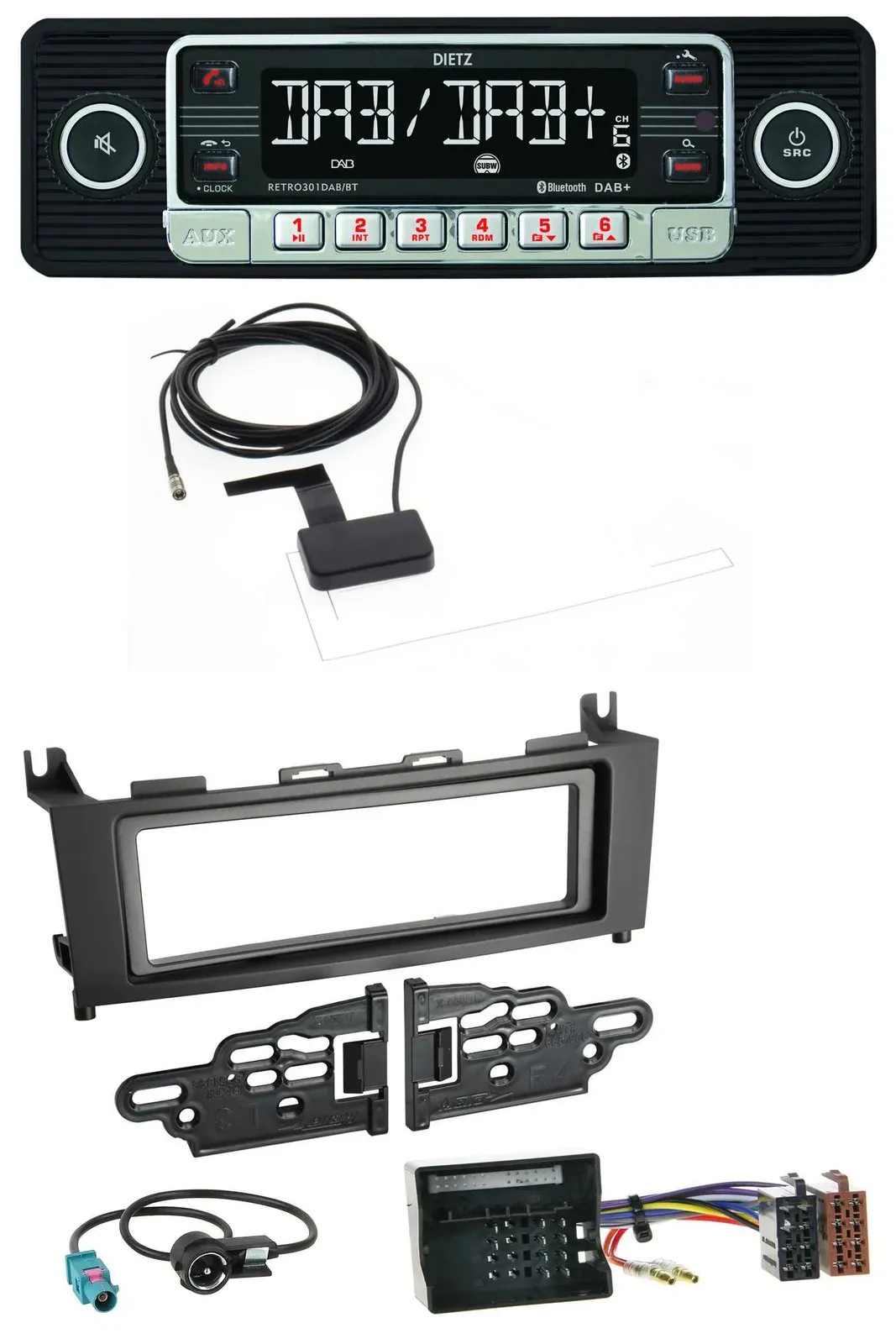 Dietz DAB Bluetooth USB MP3 Autoradio für Mercedes GLK (2008-2012)