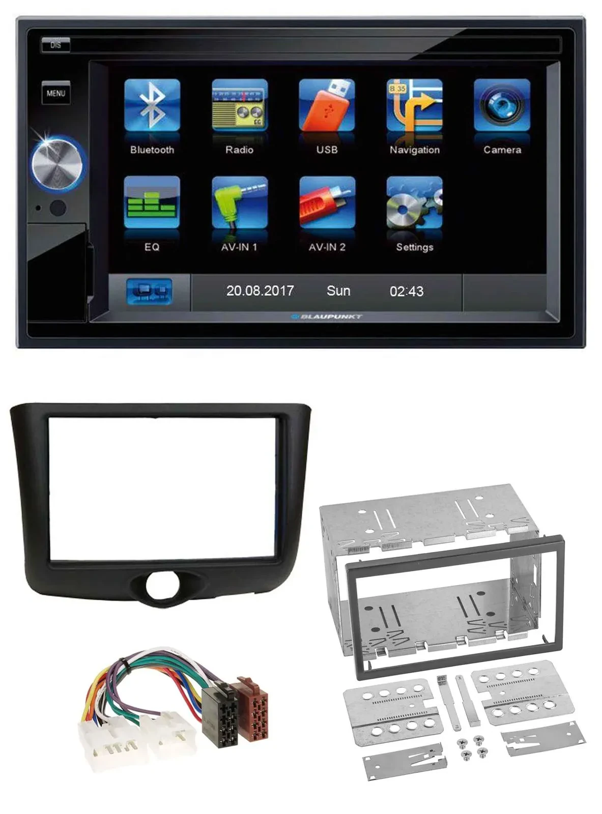 Blaupunkt SD Bluetooth 2DIN MP3 USB AUX Autoradio für Toyota Yaris (1999-2003)