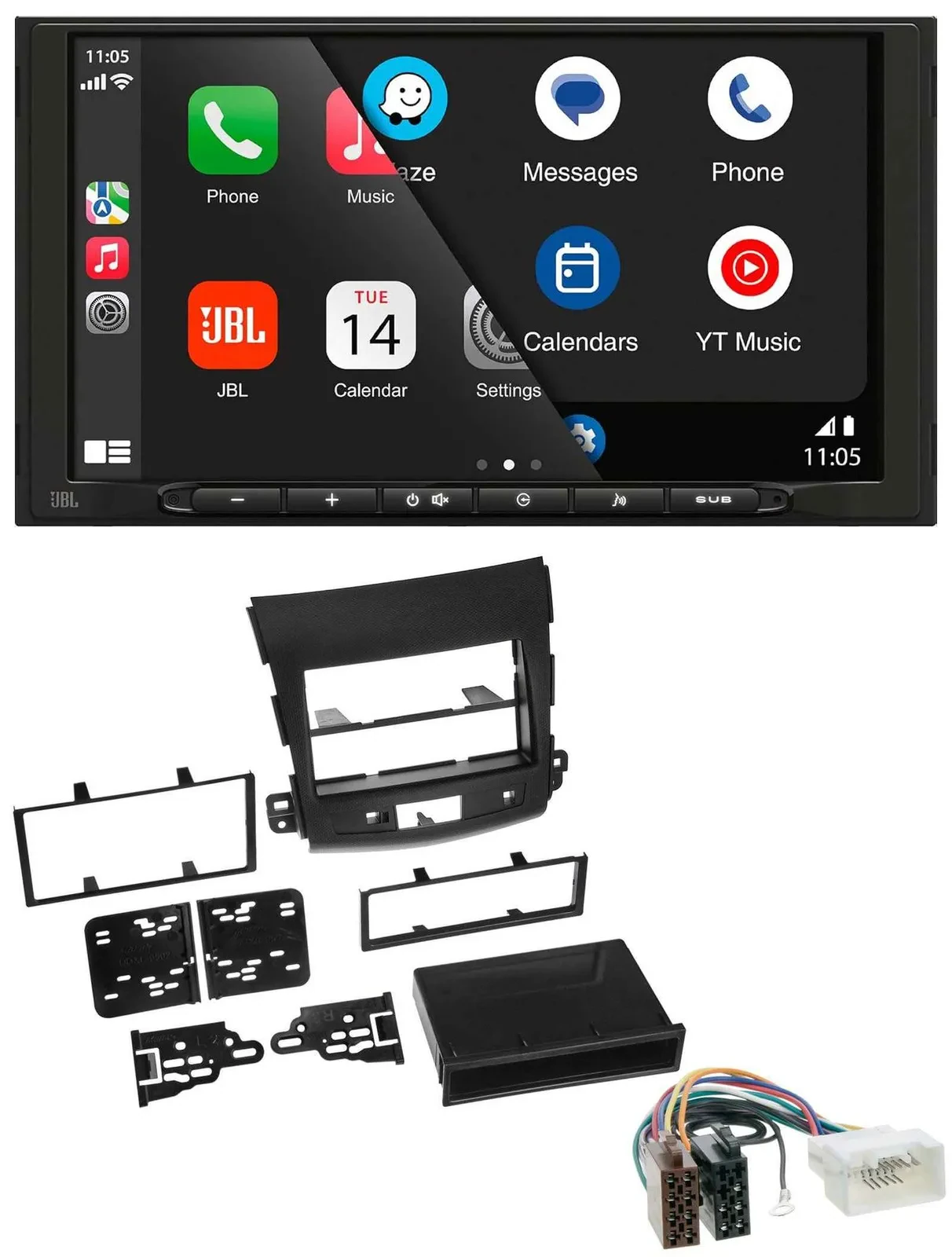 JBL USB 2DIN MP3 Bluetooth AUX Autoradio für Citroen C-Crosser Mitsubishi Outlan