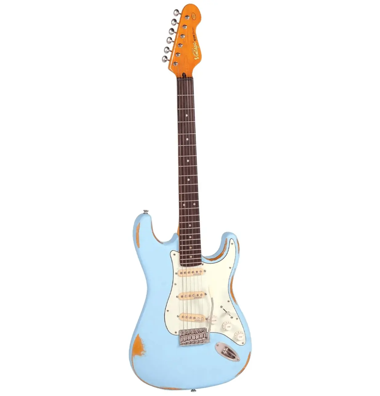 Электрогитара Vintage Icon V6MRLBR Distressed Laguna Blue