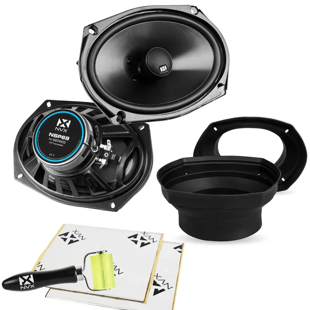 Автодинамики NVX NSP69 6x9" коаксиальные (набор) с кожухами для динамиков и набором виброизоляции