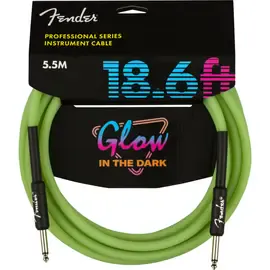 Инструментальный кабель Fender Professional Series Glow in the Dark Cable Green 18.6 Feet
