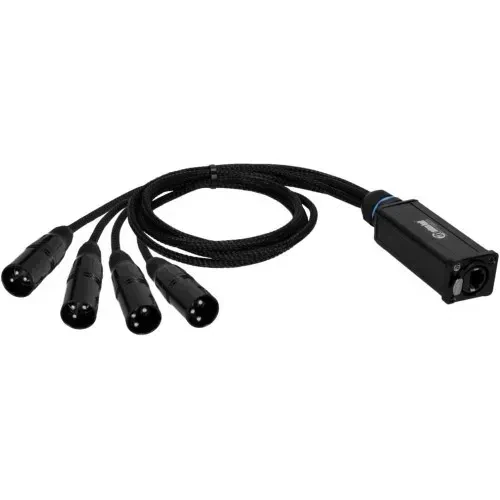 Мультикор для аудио и DMX Adam Hall 4 STAR CATBOX XM3 4 x XLR 3-pin male к RJ45 (Cat.6a), 0.3 м, черный