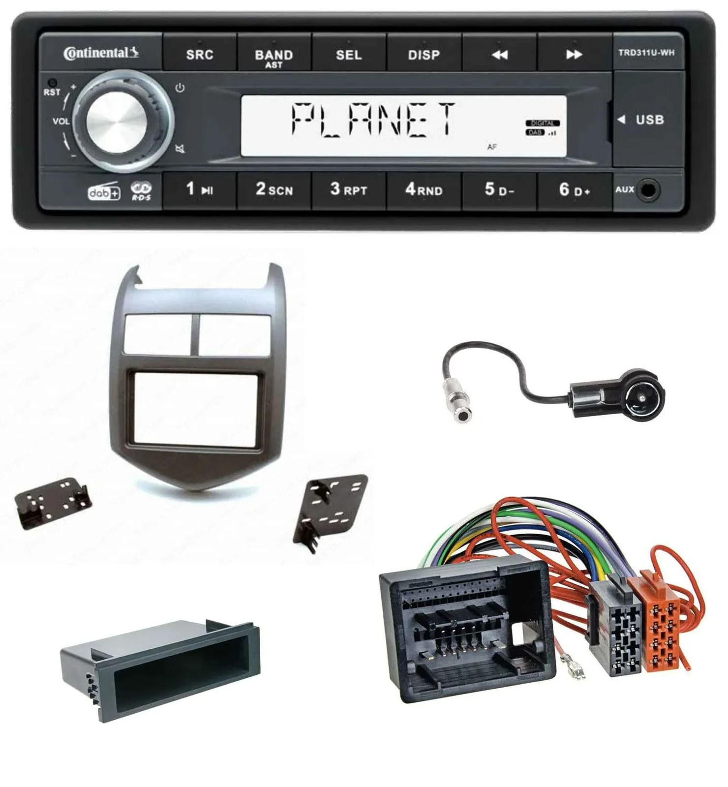 Continental MP3 AUX USB DAB 1DIN Autoradio für Chevrolet Aveo Sonic ab 2011 dunk