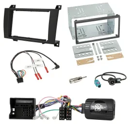 Einbauset Lenkradadapter Doppel DIN Autoradio für Mercedes SLK R171 2004-2008