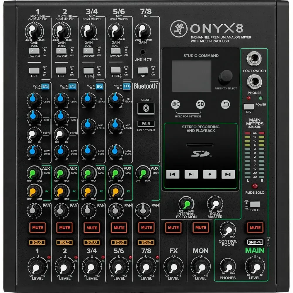 Аналоговый микшер Mackie Onyx 8 8-Channel Premium Analog Mixer with Multi-Track USB