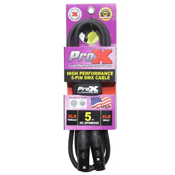 DMX-кабель ProX XC-5PDMX05 Black 1.5 м