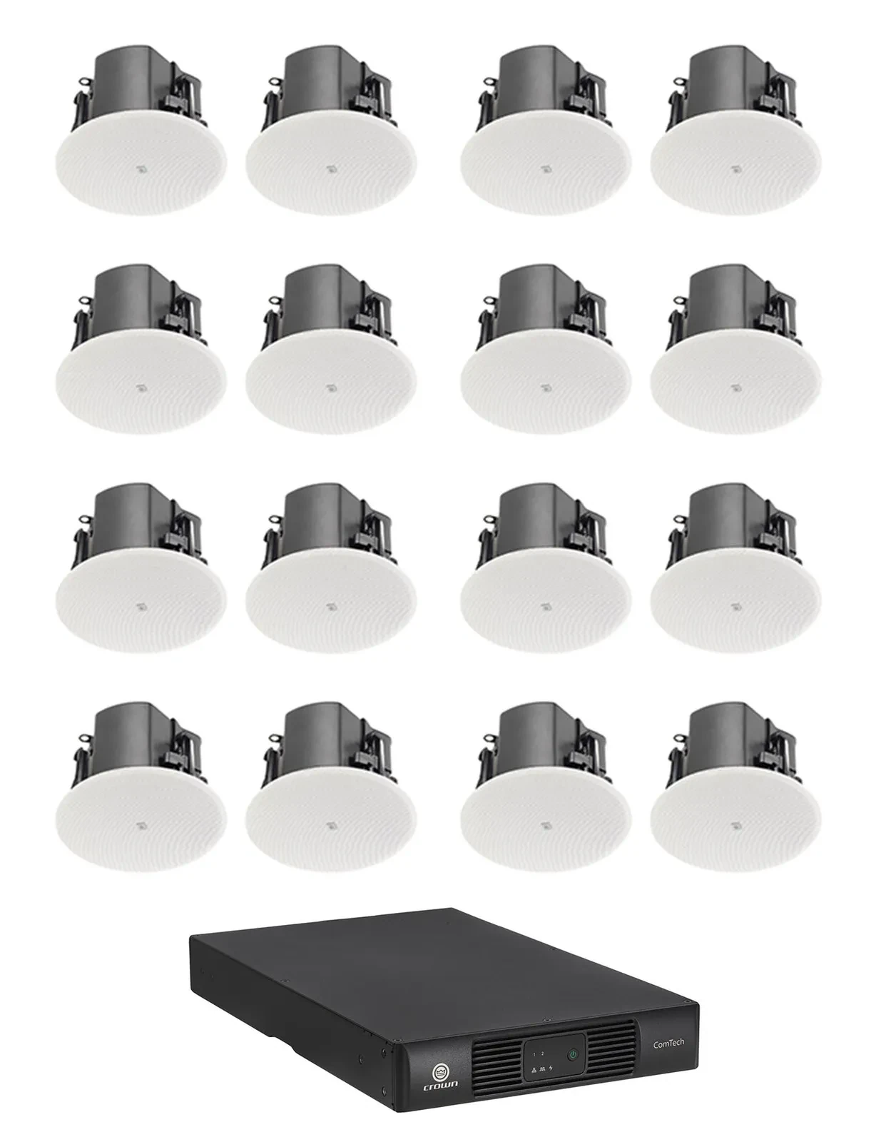 16) JBL Control 412C/T 3" Commercial 70v Ceiling Speakers+Crown Amp 4 Restaurant