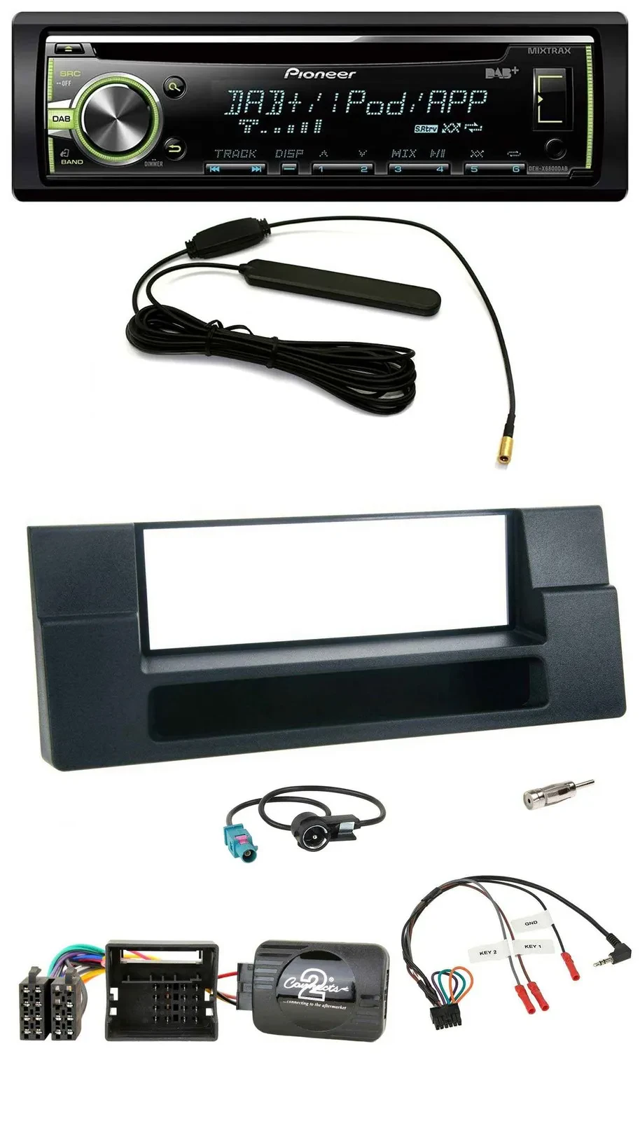 Автомагнитола для BMW 5 Series E39 и X5 Pioneer MP3 USB CD DAB (Quadlock, с карманом)