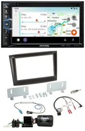 Alpine Bluetooth TMC USB DAB 2DIN Lenkrad Navigation für Fiat Doblo ISO Can-Bus