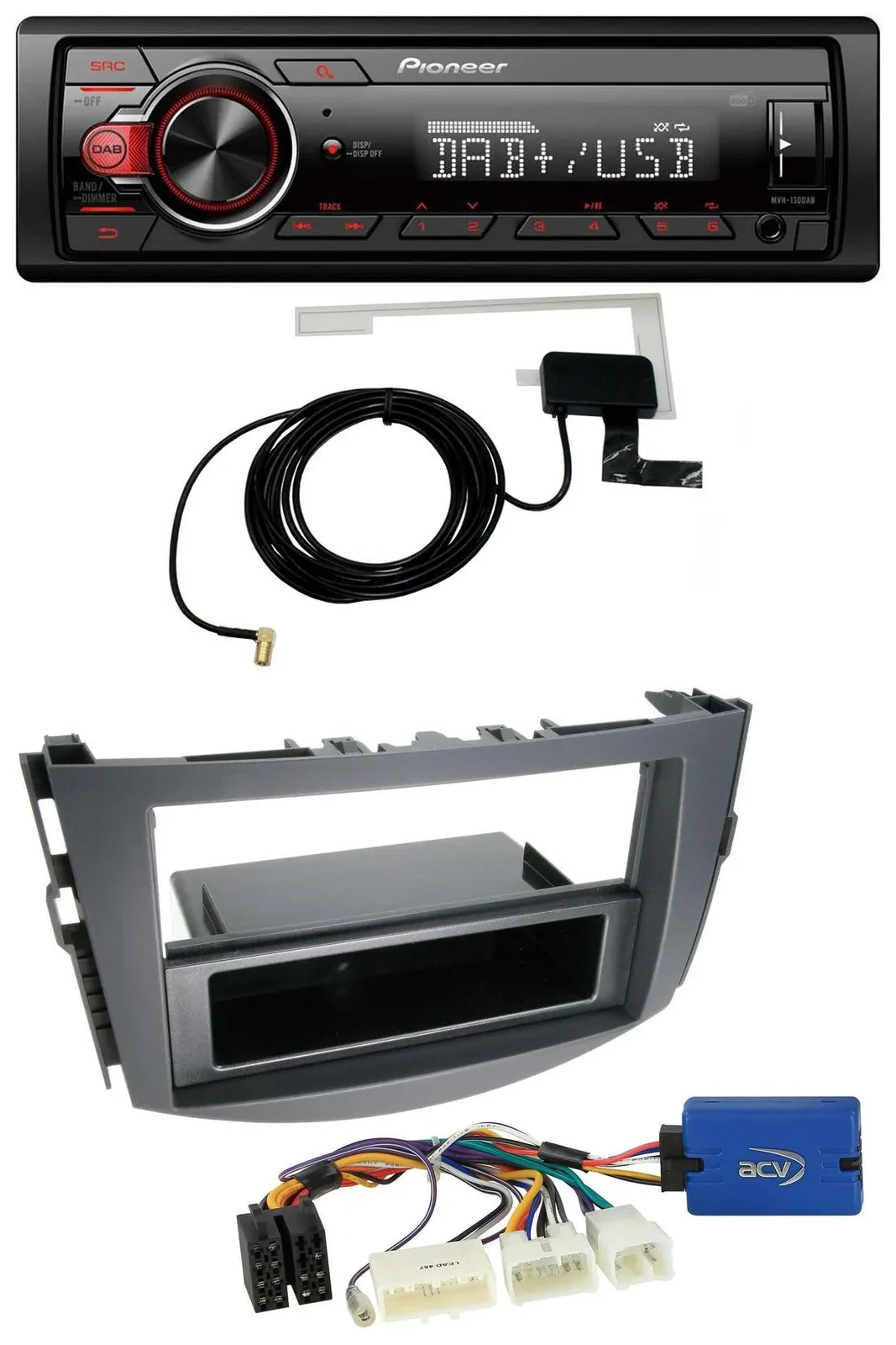 Автомагнитола для Toyota RAV4 (2011–2013) Pioneer 1DIN, MP3, DAB, USB, AUX, 28-pin