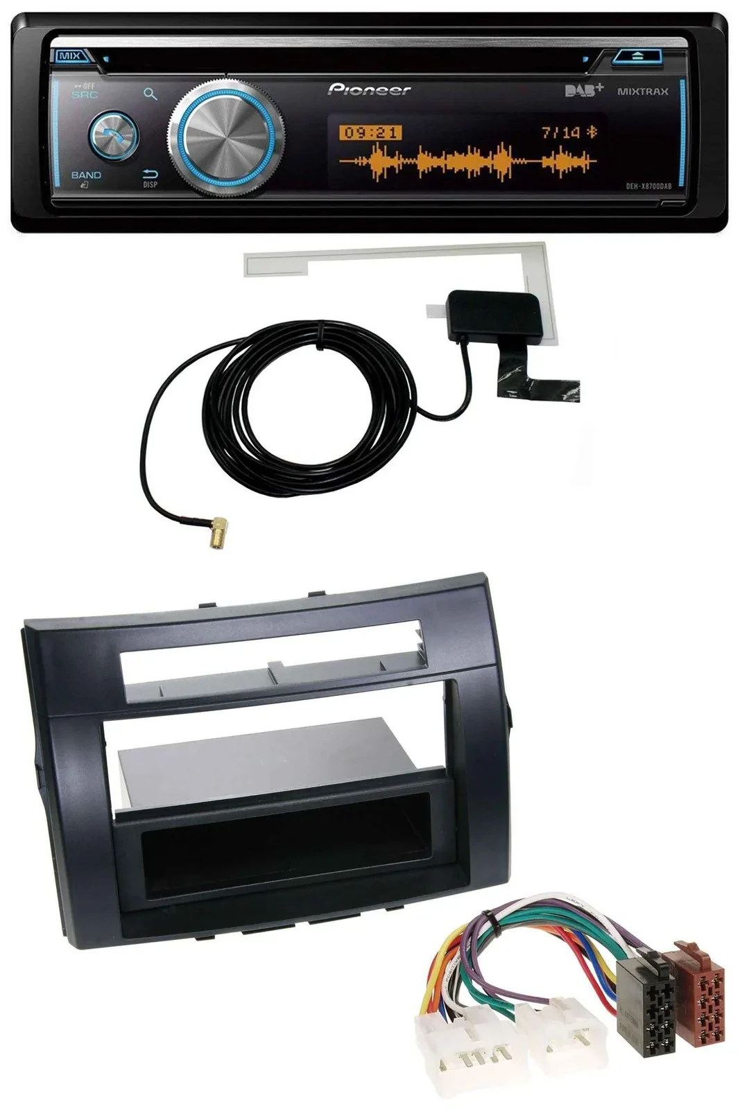 Автомагнитола Pioneer Bluetooth DAB MP3 USB CD для Toyota Corolla Verso 2004–2009 черная